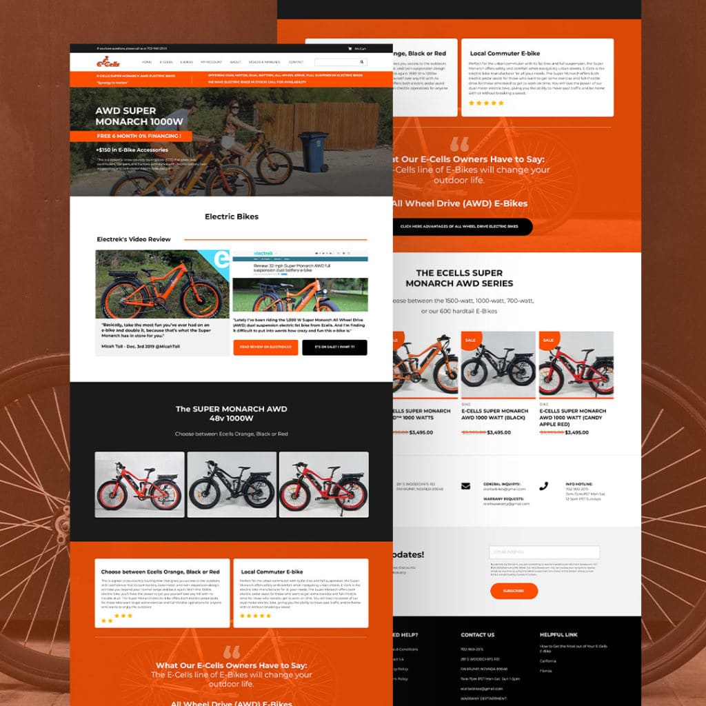 ECells E-Bike WordPress E-Commerce Website Design